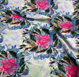 Silk   حرير مشجر Big Florals design 41