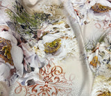 Silk design 93 حرير  مشجر Florals