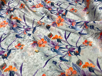 Silk jacquard جكارد حرير مشجر florals and leaves design 35