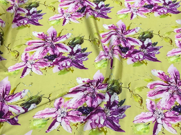 Silk printed design 70 حرير  مشجر Florals