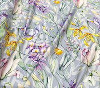 Silk   حرير مشجر big florals design 27