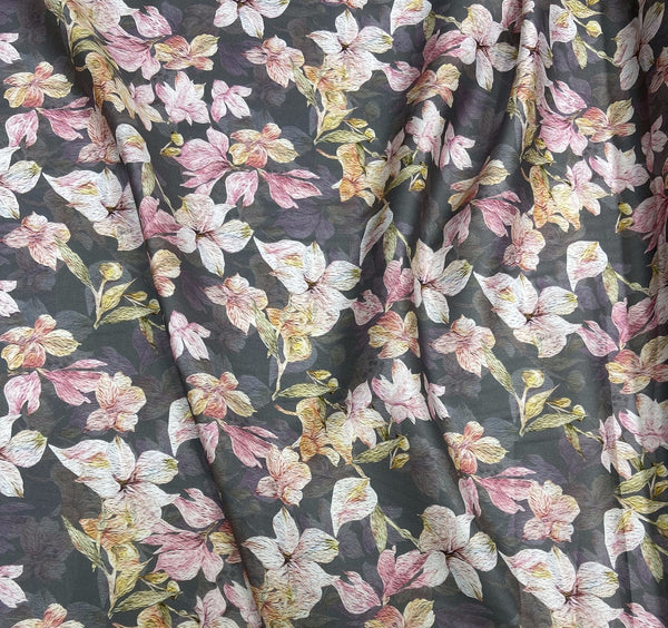 Cotton Amoudi    قطن عمودي Big floral design with leaves 04