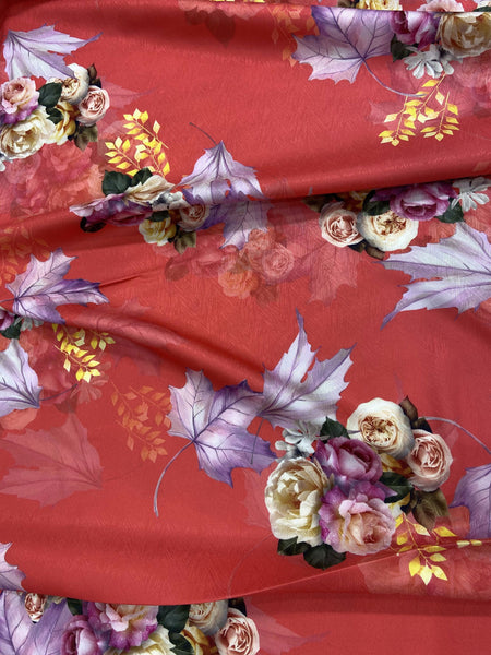 Silk   حرير مشجر Big Floral design 07