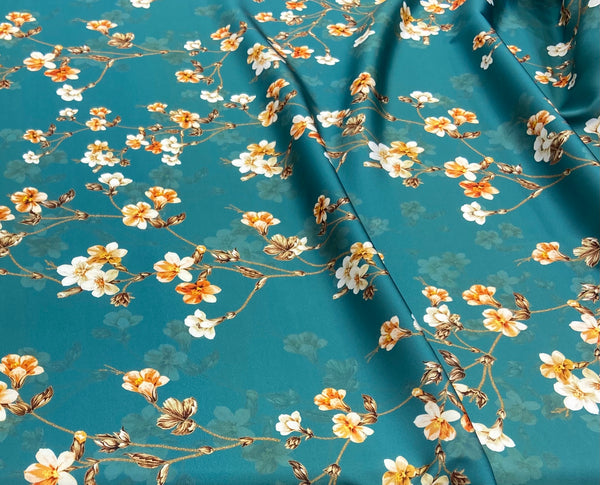 Silk   حرير مشجر Florals design 43