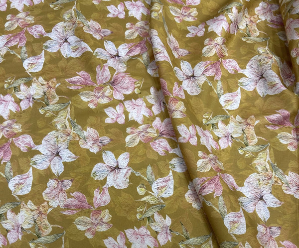 Cotton Amoudi    قطن عمودي Big floral design with leaves 04